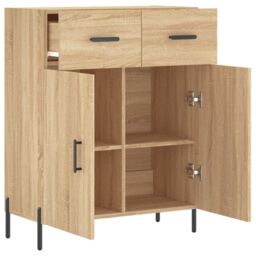 Berkfield Home Sideboard Sonoma Oak 69.5x34x90 cm Engineered Wood in Brown - thumbnail 5