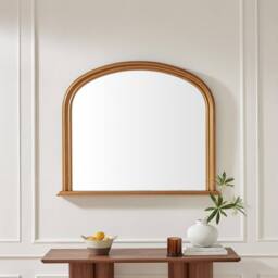 FurnitureboxUK Cecily Gold Wood Large 110x90 Overmantle Arch Mirror - thumbnail 2