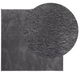 Berkfield Home Rug Short Pile Soft & Washable Anthracite 200x200 cm in Charcoal - Size: 100 cm diameter - thumbnail 3