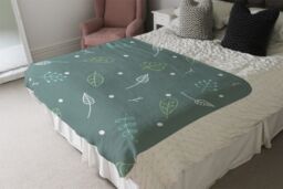 Benjamin Tate Design Hand Drawn Leaves Blanket in Natural - Size: 120 cm x 150 cm - thumbnail 3