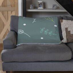 Benjamin Tate Design Hand Drawn Leaves Blanket in Natural - Size: 120 cm x 150 cm - thumbnail 2