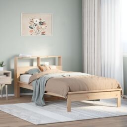 Berkfield Home Bookcase Bed without Mattress 90x190 cm Single Solid Wood Pine in Brown - thumbnail 1