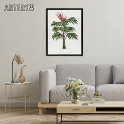 "Artery8 Kentiopsis Macrocarpa Palm Tree Kerchove Framed Canvas Wall Art Print in White - Size: W12"" x H16""" - thumbnail 3