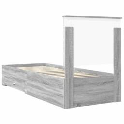 Berkfield Home Bed Frame Grey Sonoma & Silver 70 x 190 cm Engineered Wood - thumbnail 9