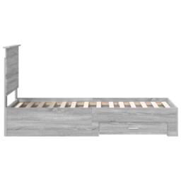 Berkfield Home Bed Frame Grey Sonoma & Silver 70 x 190 cm Engineered Wood - thumbnail 8