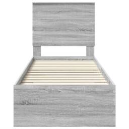 Berkfield Home Bed Frame Grey Sonoma & Silver 70 x 190 cm Engineered Wood - thumbnail 7