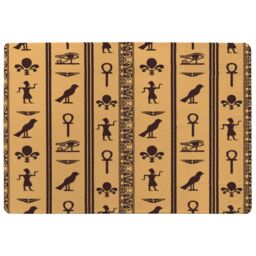 Benjamin Tate Design Eye Of Horus Pharaoh Flowers Pyramid Bird Ankh Rug in Natural - Size: Large - thumbnail 1