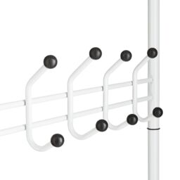 House of Home Clothes Stand Hallway Multi Purpose 18 Hooks Jackets Hats Bags 2 Shelves For Shoes White - thumbnail 3