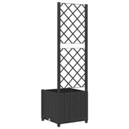 Berkfield Home Beautiful Garden Planter with Trellis Black 40x40x136 cm PP - Size: 40 x 40 x 136 cm - thumbnail 6