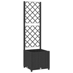 Berkfield Home Beautiful Garden Planter with Trellis Black 40x40x136 cm PP - Size: 40 x 40 x 136 cm - thumbnail 3