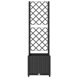 Berkfield Home Beautiful Garden Planter with Trellis Black 40x40x136 cm PP - Size: 40 x 40 x 136 cm - thumbnail 4