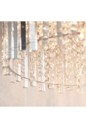 Netlighting Hanna Pendant Clear Crystal (K5) Glass & Chrome Effect Plate 5 Light Dimmable IP20 G9 - thumbnail 3