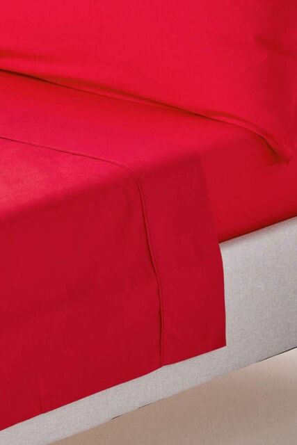 Homescapes Egyptian Cotton Flat Sheet 200 Thread Count in Red - Size: King Flat - image 1