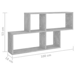 Berkfield Home Wall Shelf Concrete Grey 100x18x53 cm Engineered Wood - Size: 100 x 18 x 53 cm - thumbnail 6