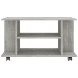 Berkfield Home TV Cabinet with Castors Concrete Grey 80x40x45 cm Engineered Wood - Size: 80 x 40 x 45 cm - thumbnail 4