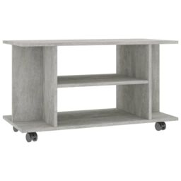 Berkfield Home TV Cabinet with Castors Concrete Grey 80x40x45 cm Engineered Wood - Size: 80 x 40 x 45 cm - thumbnail 2