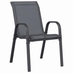 Berkfield Home Modern 3 Piece Garden Bistro Set Anthracite Textilene & Steel in Grey - thumbnail 5