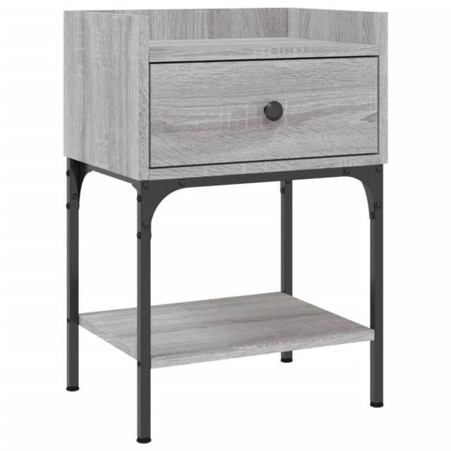 Berkfield Home Bedside Table Grey Sonoma 40.5x31x60 cm Engineered Wood - image 1