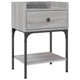Berkfield Home Bedside Table Grey Sonoma 40.5x31x60 cm Engineered Wood - thumbnail 3