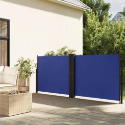 Berkfield Home Retractable Side Awning Blue 100x1000 cm - thumbnail 1