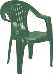 simpa Solana Plastic Patio & Garden Chairs - Set of 4 in Green - thumbnail 3
