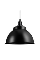 Industville Brooklyn Dome Pendant, 13 Inch, Black, Black Holder - thumbnail 2