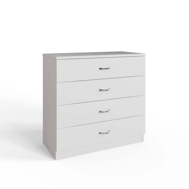 KORVIXA 4 Drawer Chest Of Drawers Matt White Scratch - Size: 100 cm x 100 cm - image 1