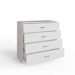 KORVIXA 4 Drawer Chest Of Drawers Matt White Scratch - Size: 100 cm x 100 cm - thumbnail 5