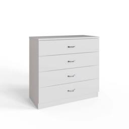 KORVIXA 4 Drawer Chest Of Drawers Matt White Scratch - Size: 100 cm x 100 cm
