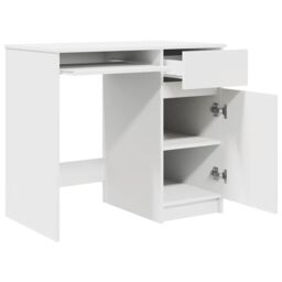 Berkfield Home Desk White 86x49x76 cm Engineered Wood - Size: 86 x 49 x 76 cm - thumbnail 5