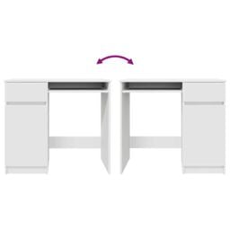 Berkfield Home Desk White 86x49x76 cm Engineered Wood - Size: 86 x 49 x 76 cm - thumbnail 9