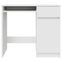 Berkfield Home Desk White 86x49x76 cm Engineered Wood - Size: 86 x 49 x 76 cm - thumbnail 6