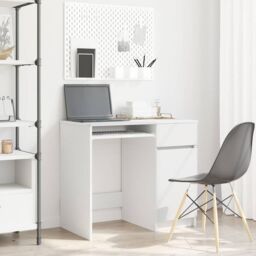 Berkfield Home Desk White 86x49x76 cm Engineered Wood - Size: 86 x 49 x 76 cm - thumbnail 1
