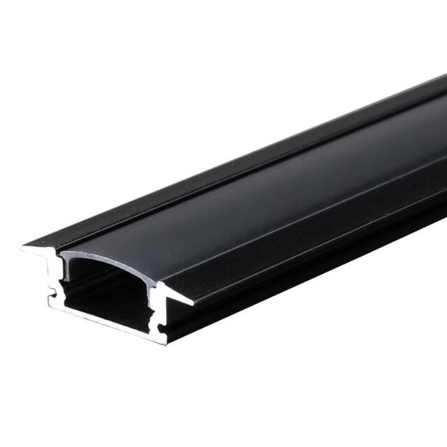 ENER-J 24.5x6.85mm Aluminium LED Channel with PC Cover 2m (4) in Black - image 1