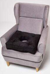 Homescapes Faux Suede Coccyx Cushion in Black - Size: 50 cm x 50 cm - thumbnail 6