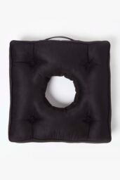 Homescapes Faux Suede Coccyx Cushion in Black - Size: 50 cm x 50 cm - thumbnail 3