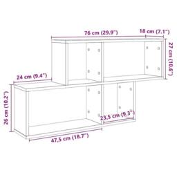 Berkfield Home Wall Shelf Artisan Oak 100x18x53 cm Engineered Wood in Brown - Size: 100 x 18 x 53 cm - thumbnail 9
