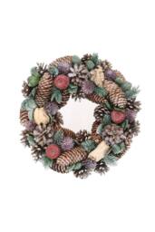 KDMD Green Lilac Pine Cone & Apple Wreath 30cm - thumbnail 1