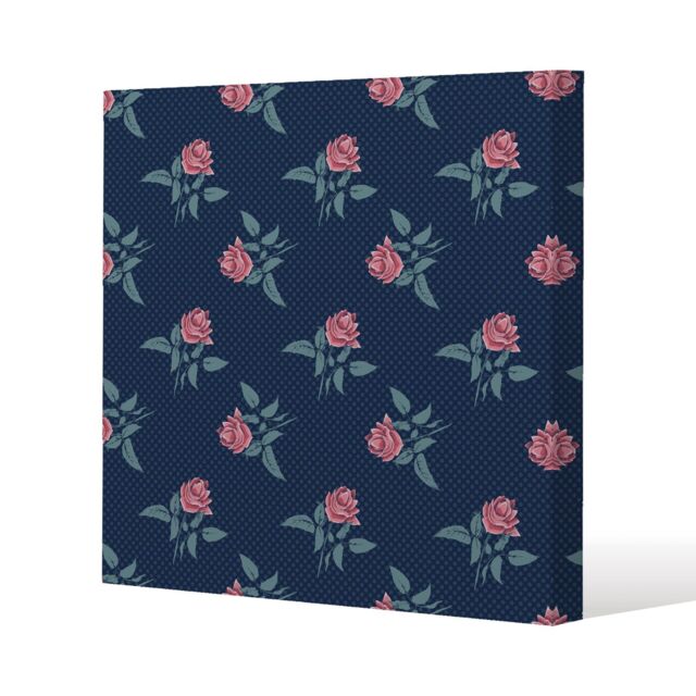 Benjamin Tate Design Roses & Spots Print (Canvas Print) / 101 x 101 x 4cm in Natural - Size: 101 x 101 x 4 cm - image 1