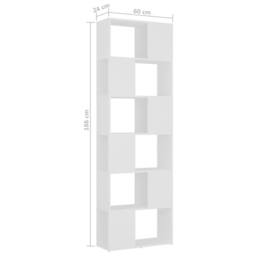 Berkfield Home Book Cabinet Room Divider White 60x24x186 cm - Size: 60 x 24 x 186 cm - thumbnail 7
