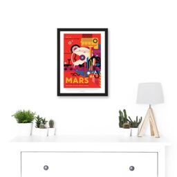 Artery8 NASA Space Travel Advert Mars Historic Sites Artwork Framed Wall Art Print A4 in Black - thumbnail 2