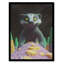 "Artery8 Badger Forest Maquette Photography Art Framed Art Print in Grey - Size: W12"" x H16""" - thumbnail 1