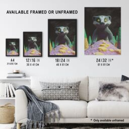 "Artery8 Badger Forest Maquette Photography Art Framed Art Print in Grey - Size: W12"" x H16""" - thumbnail 3