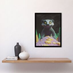 "Artery8 Badger Forest Maquette Photography Art Framed Art Print in Grey - Size: W12"" x H16""" - thumbnail 4