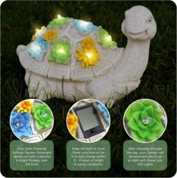 ILFD Group Ltd Solar Turtle Garden Ornament in Grey - Size: 12 Pack - thumbnail 4