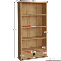 FORGEVIO 1 Drawer DVD Rack Living Room Bedroom Furniture in Brown - Size: 0.6m2 - thumbnail 2