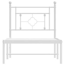 Berkfield Home Metal Bed Frame without Mattress with Headboard White 80x200cm - Size: 80x200 cm - thumbnail 5
