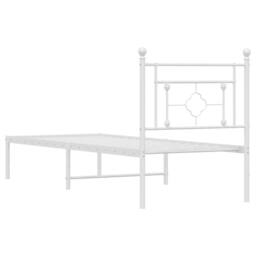 Berkfield Home Metal Bed Frame without Mattress with Headboard White 80x200cm - Size: 80x200 cm - thumbnail 7