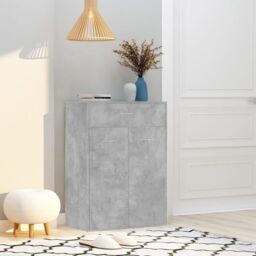 Berkfield Home Shoe Cabinet Concrete Grey 60x35x84 cm Engineered Wood - Size: 60 x 35 x 84 cm