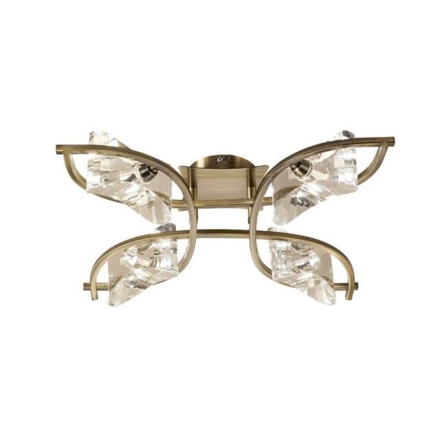 Netlighting Kromo Semi Flush Ceiling 4 Light G9 Antique Brass in Bronze - image 1